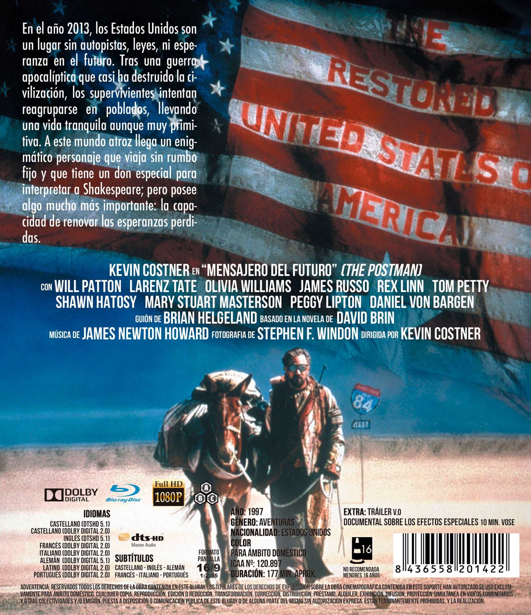 Mensajero Del Futuro/The Postman: O Mensageiro (Blu-Ray)-Importado