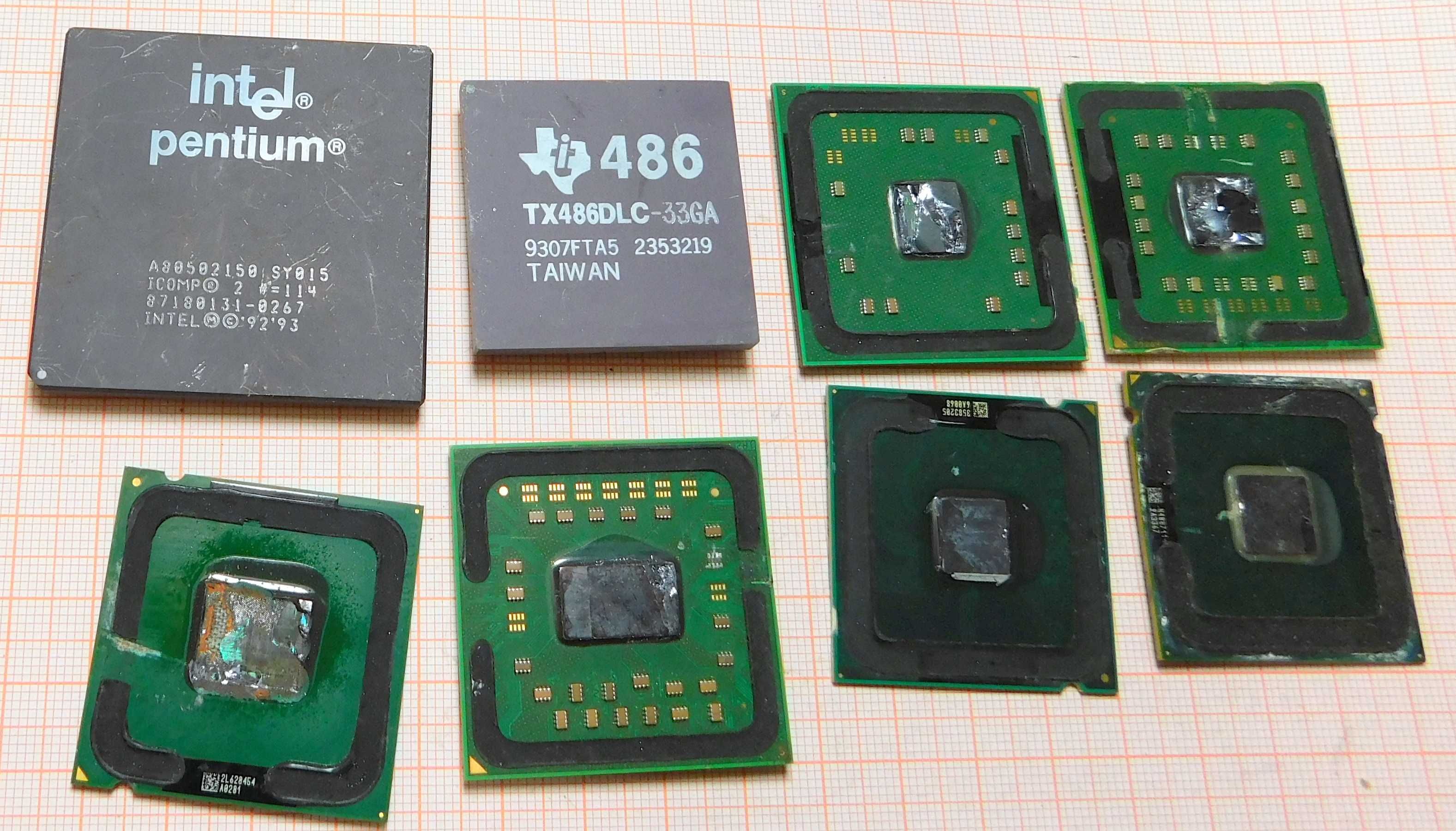 Części elektroniczne procesor złocone ok 85g odzysk [038]