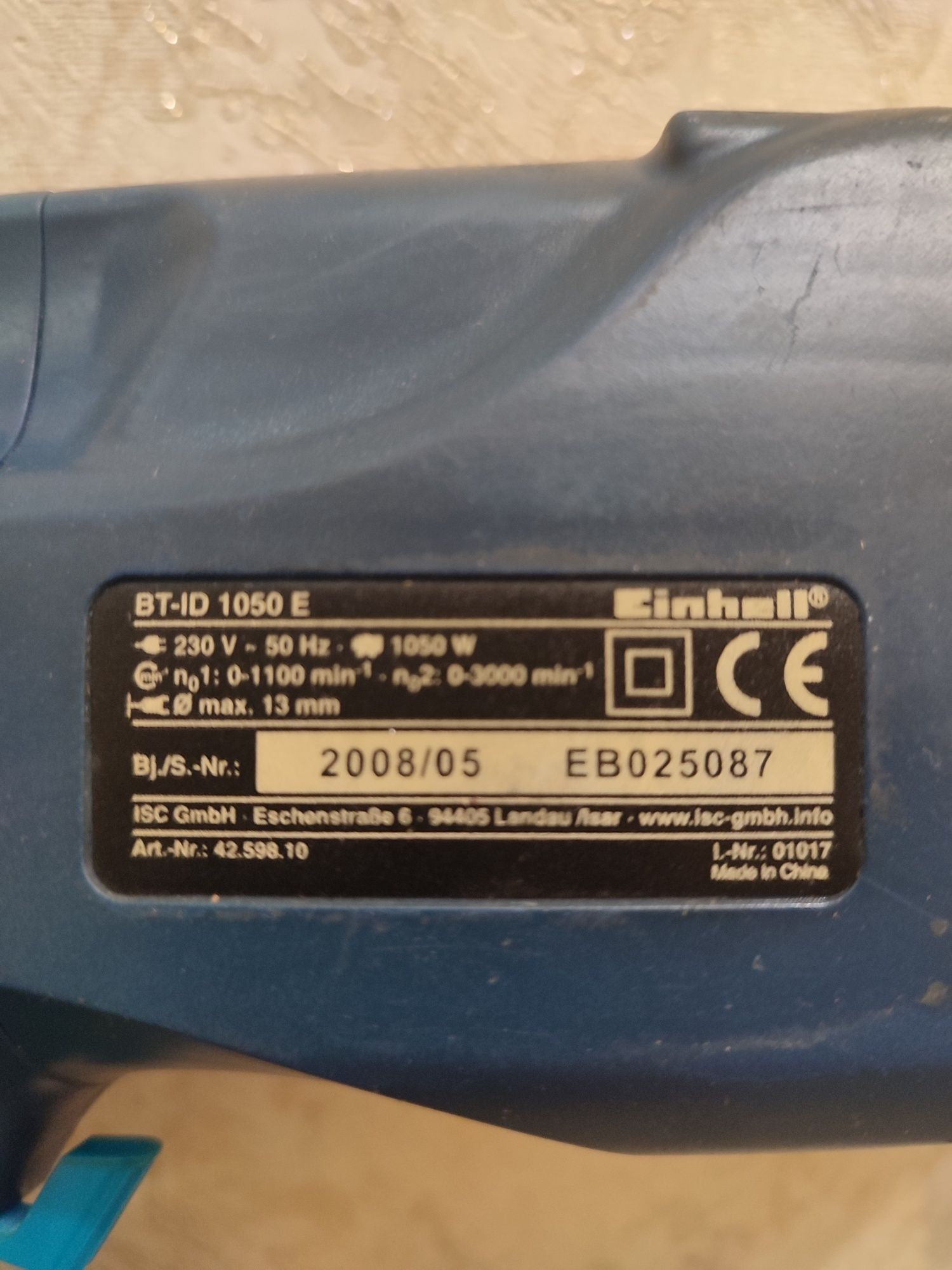 Ударная дрель Einhell BT-ID 1050E  1050W 0-1100/0-3