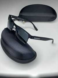 Мужские солнцезащитные очки PRADA черные матовые полароид Polarized