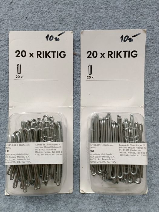 Ikea RIKTIG haczyk do firanki 2x20 szt.