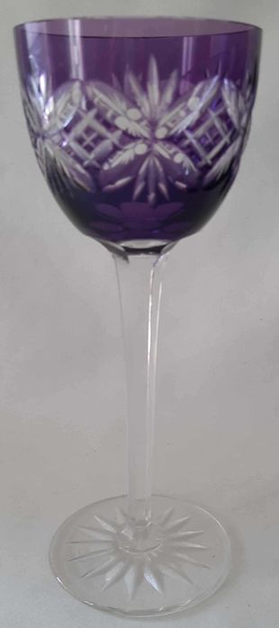 Huta Józefina Szklarska Poręba Fioletowy Kielich do Wina ok 1920