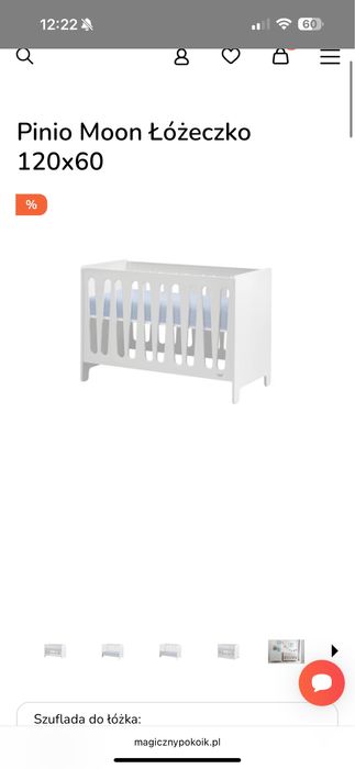 Łóżeczko dziecięce Pinio 120x60