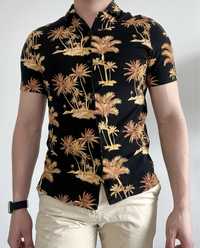 Koszula męska z wzorem palmy krótki rękaw H&M r. S