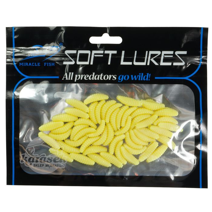 Sztuczny biały robak pinka przynęta 20 mm 50 sztuk Drop Shot