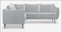 Jak NOWY: Scandic Sofa narożnik welurowy Korneller szary (Piano 13)