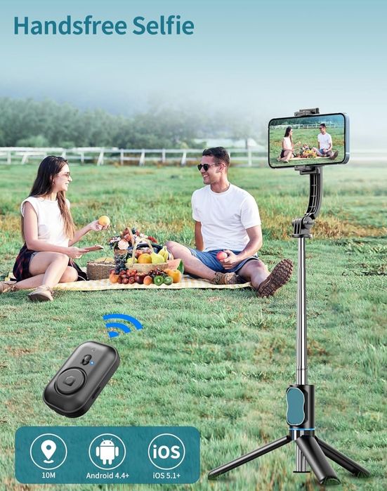 Selfie Stick, 41'' rozkładany statyw na telefon z uchwytem
