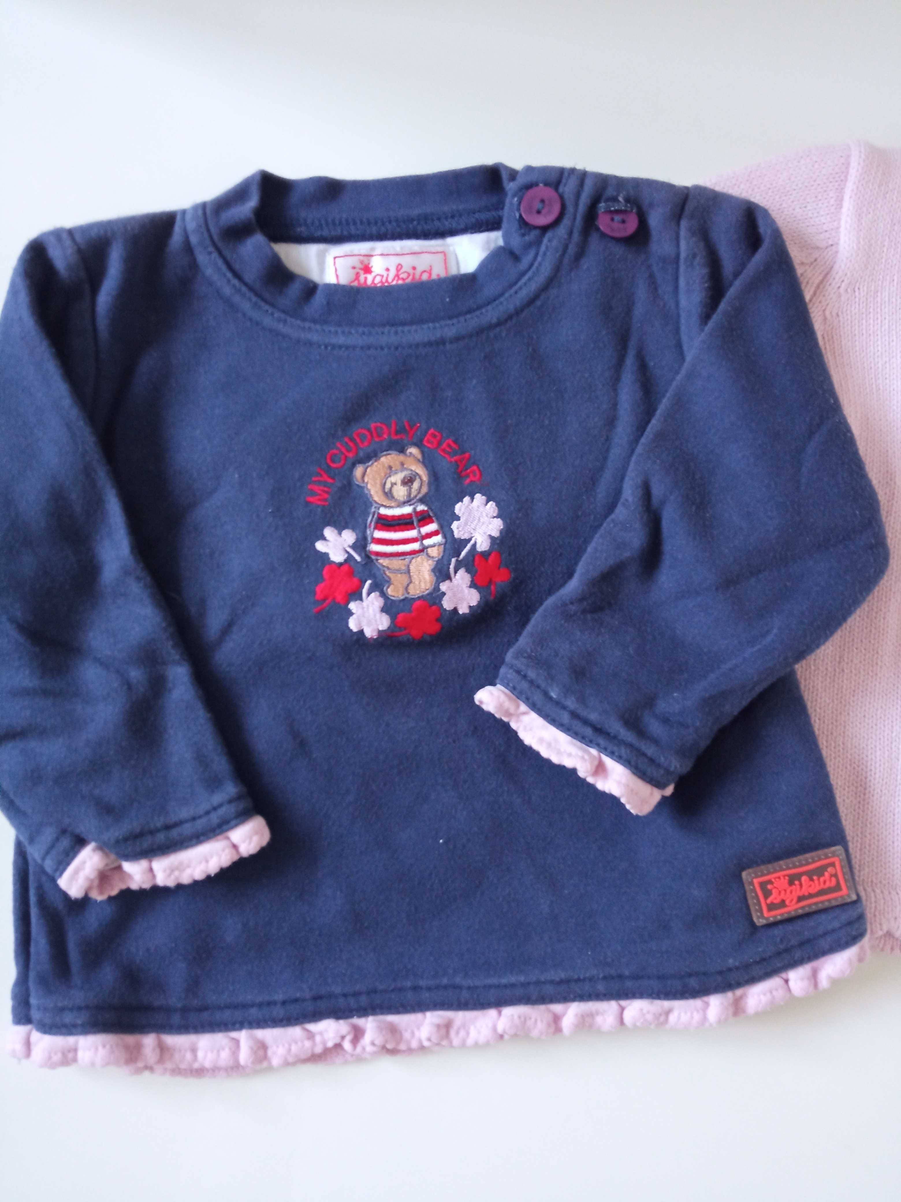Liegelind sweterek różowy dziecięcy i bluza Sigikid r 62