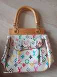 Louis vuitton multicolor drewniana rączka torebka