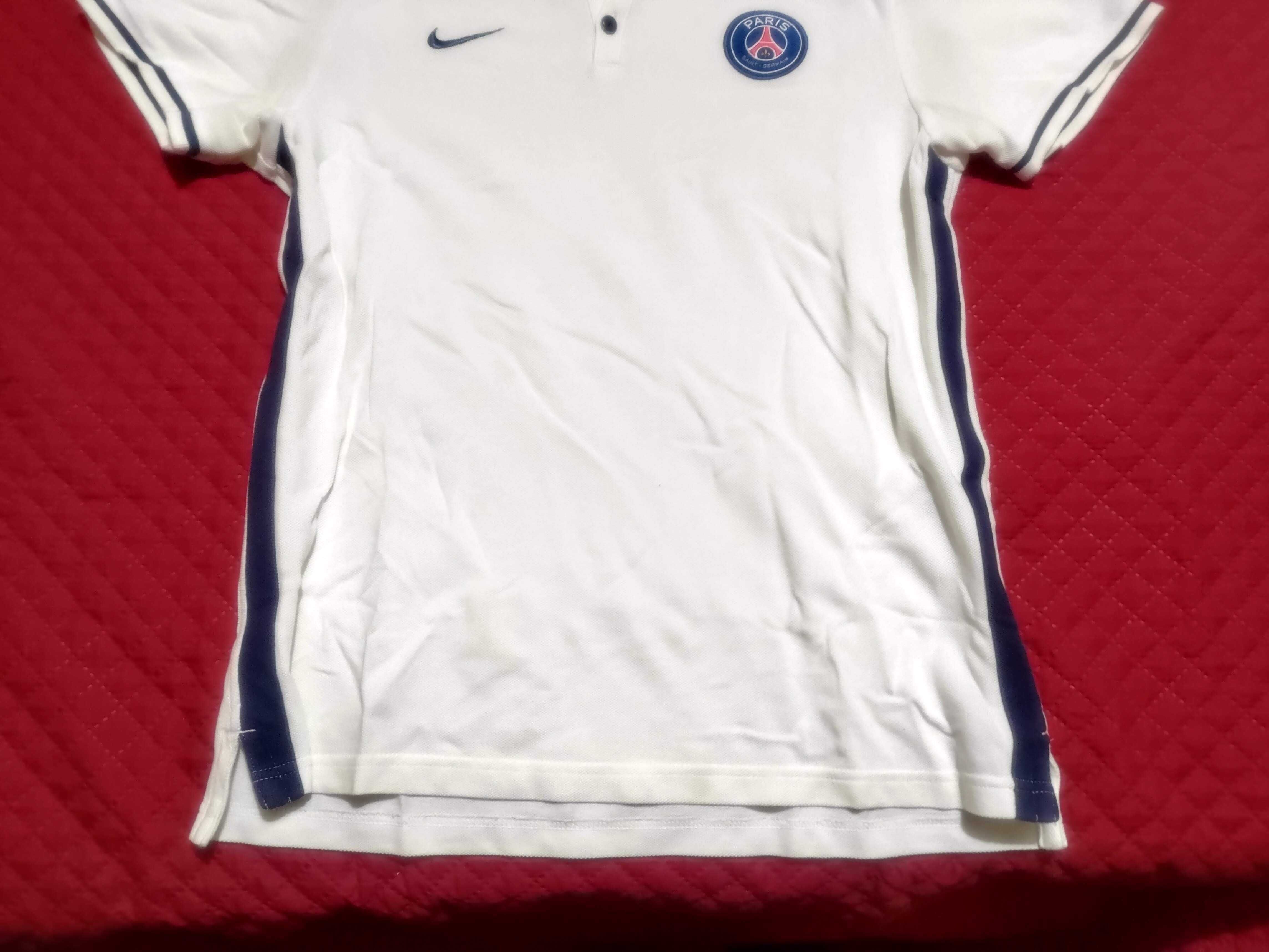 PSG – Polo Oficial Nike – Autêntico, Azul e Branco (em Bom Estado)