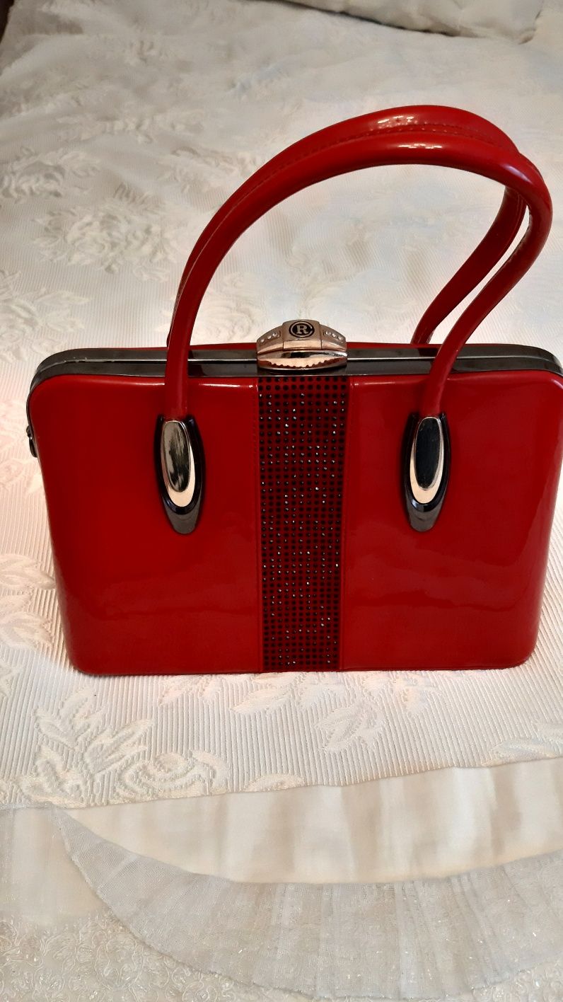 Жіноча торбинка шкіра червона R ідеал