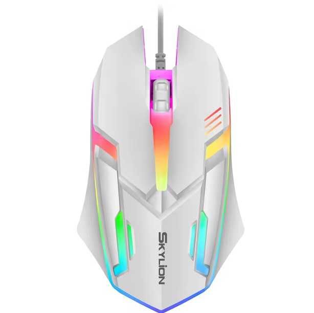 Провідна мишка з підсвіткою Skylion F1 Біла