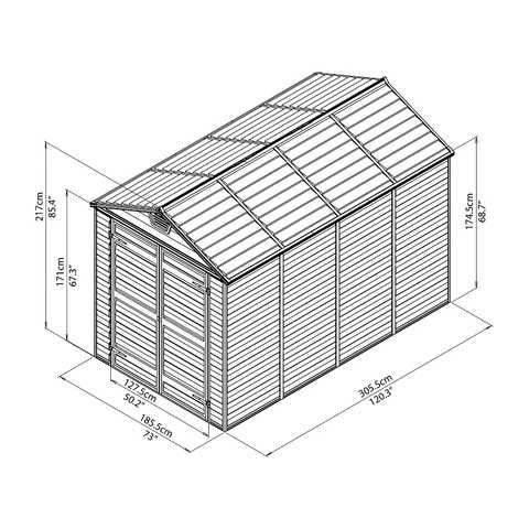 Domek ogrodowy Palram skylight 6x10