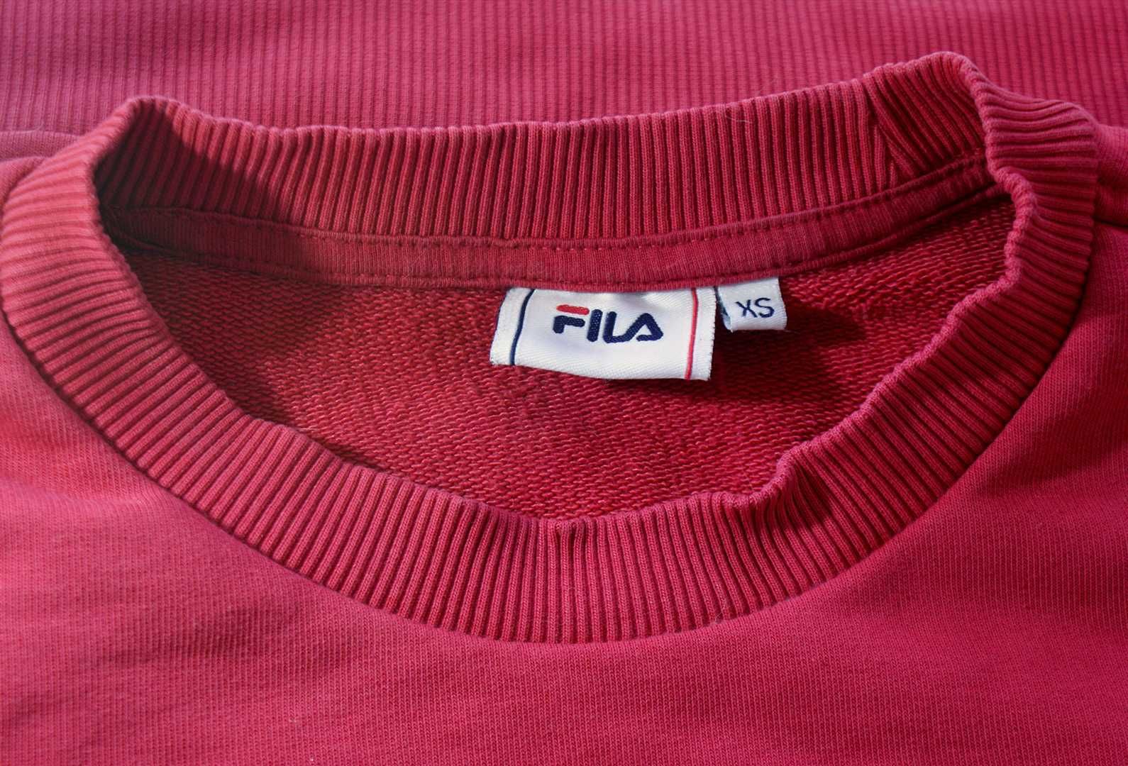 czerwona bluza bez kaptura longsleeve sweatshirt FILA