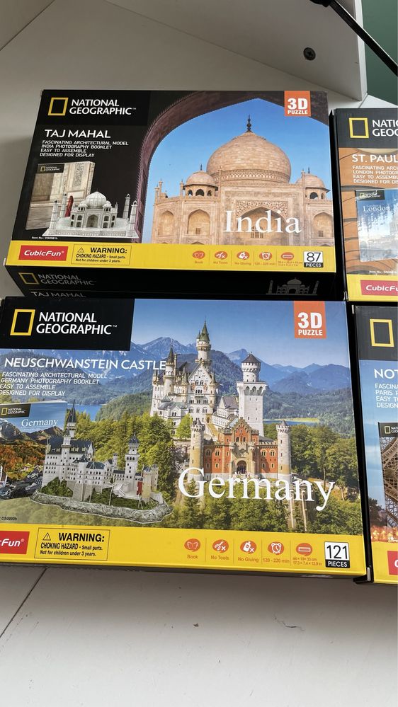 National Geographic puzzle 3D - Paris/Germany/London/India