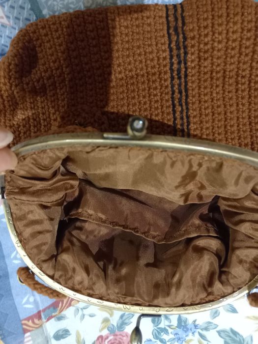 Saco em malha feito à mão