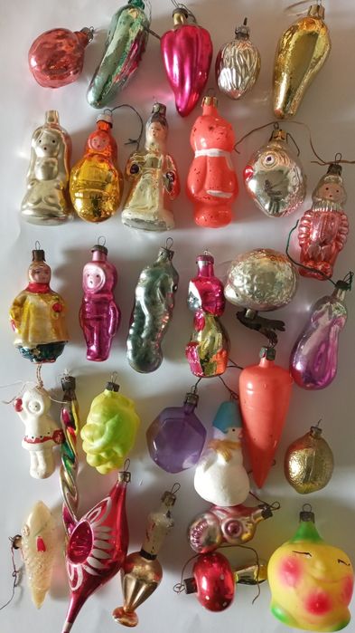 Елочные  игрушки  ссср  собака  дед мороз