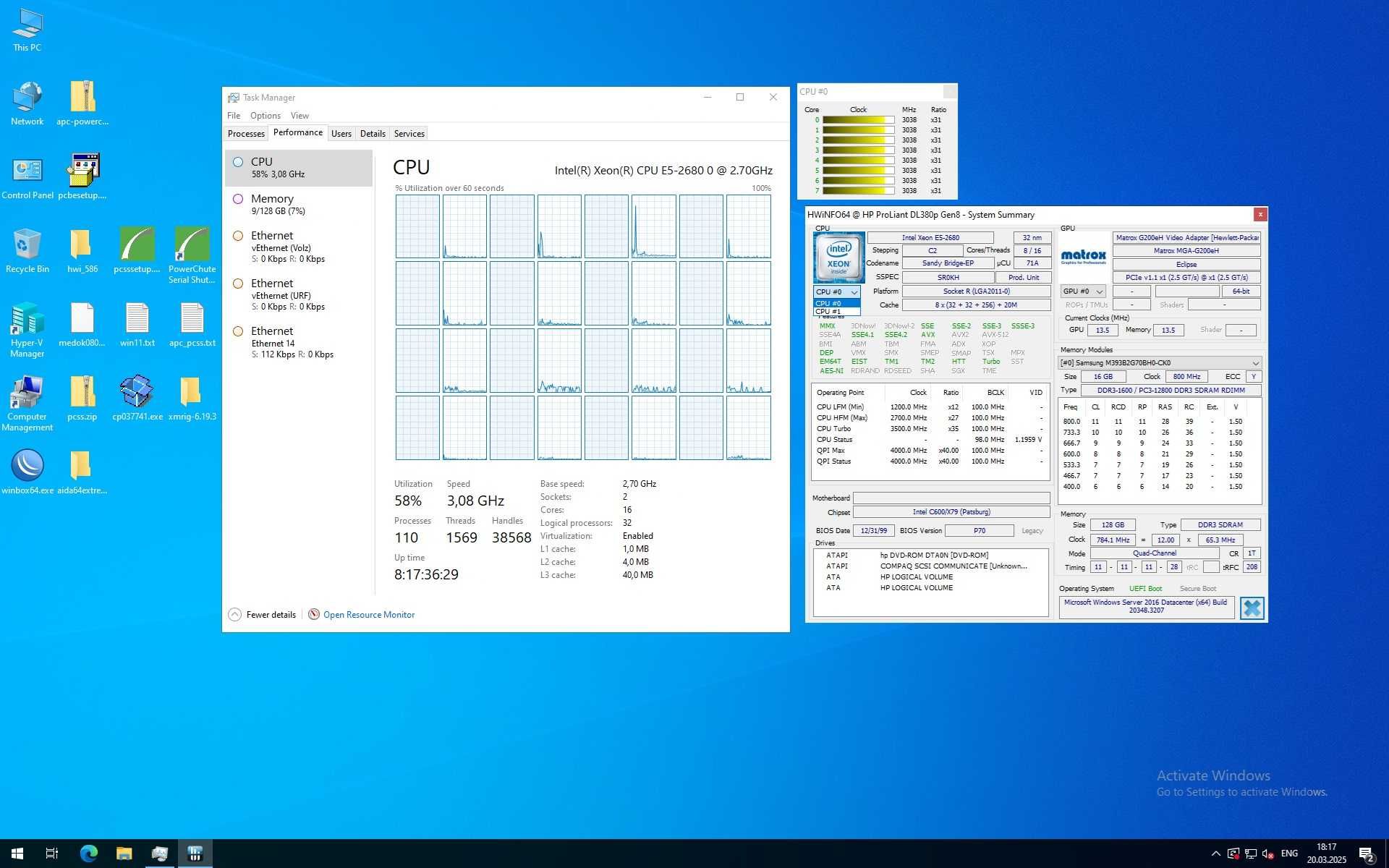 Сервер HP DL 380p gen8 Xeon E5-2680 MEM 128 GB