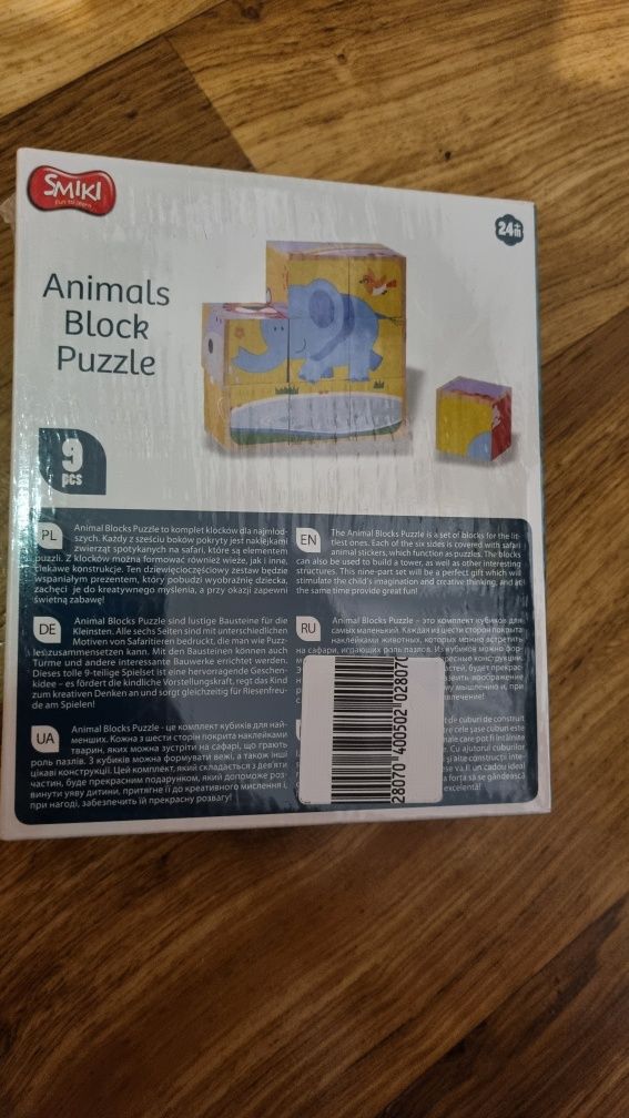 Drewniane klocki układanka dla dzieci zwierzęta animal block puzzle