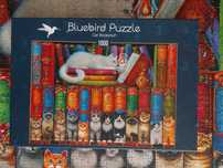 Puzzle Bluebird Tureckie 1000 element Cat Bookshelf Koty Kocia Książka