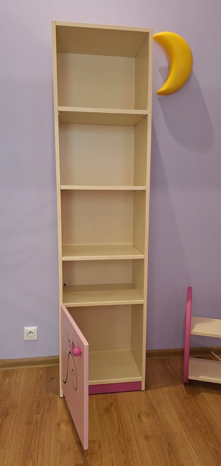 Szafka + półka dla dziewczynki MEBLIK + krzesło