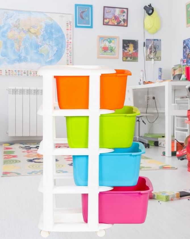 Regał dla dziecka do pokoju na zabawki i inne plastikowy