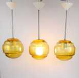 Lampa wisząca ZAOS 3 szt retro vintage PRL art deco space age