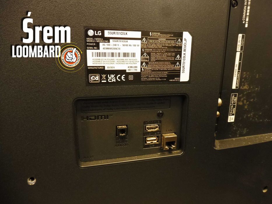 Telewizor LG 55UR781C0LK 55 Cali + Pilot, Smart TV, Dekoder