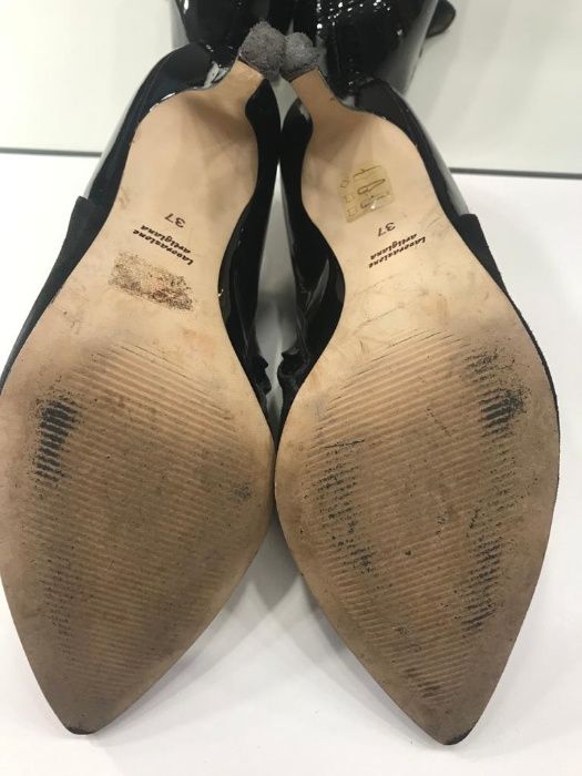 Лаковые замшевые ботиночки-туфли, р.37, каблук 8 см