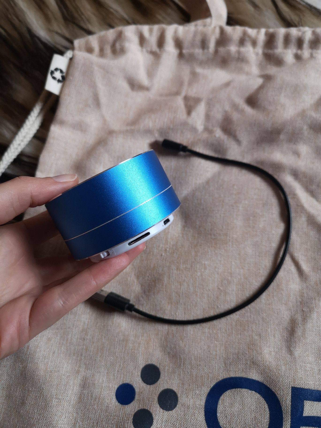 Głośnik bluetooth mini płócienna torba plecak