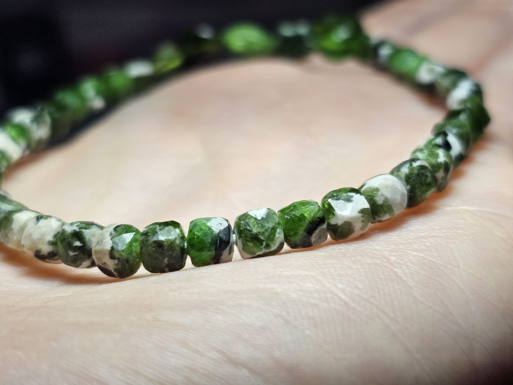 Bransoletka z diopside naturalny 18cm