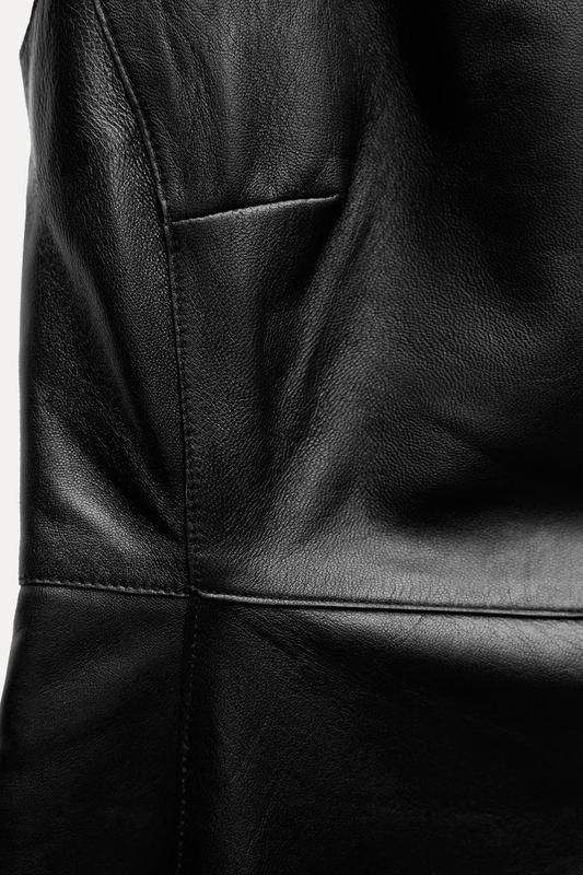 100% шкіра коротка сукня zara чорного кольору