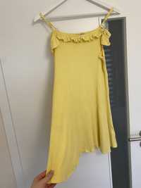 Sukienka żółta dzianinowa letnia S