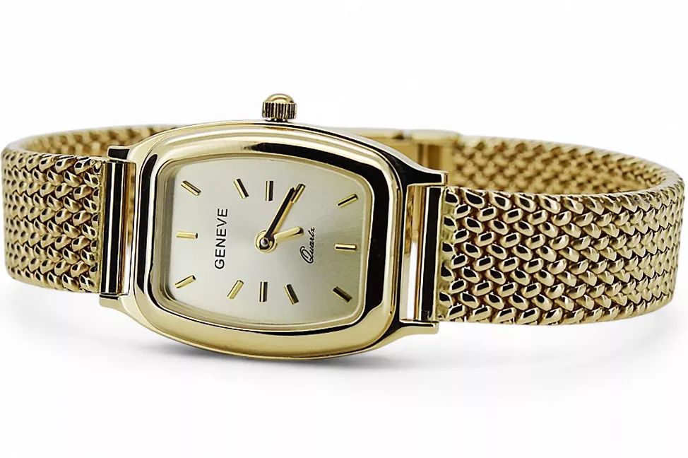 Złoty zegarek z bransoletą damską 14k Geneve lw042y&lbw003y Poznań
