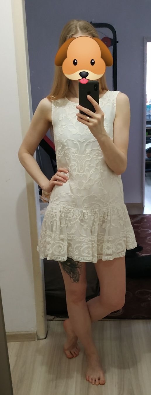 Sukienka mini białą, r. S/M