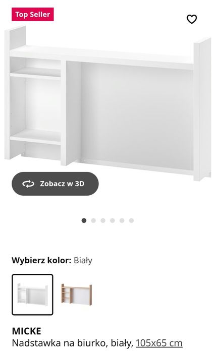 Nadstawka biurko mickie Ikea