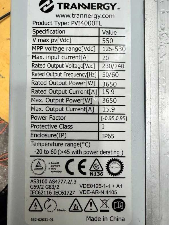 Trannergy 4000 falownik 4KW fotowoltaiczny inwerter inverter