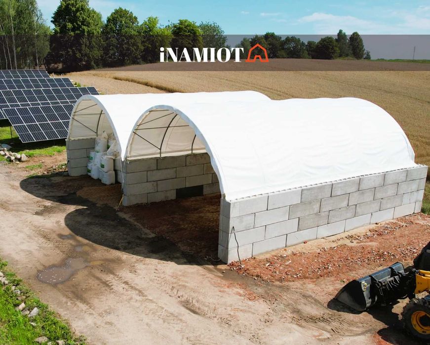 Zadaszenie Kontenerowe na Blokach Lego 8x12, zadaszenie boksów, PVC900