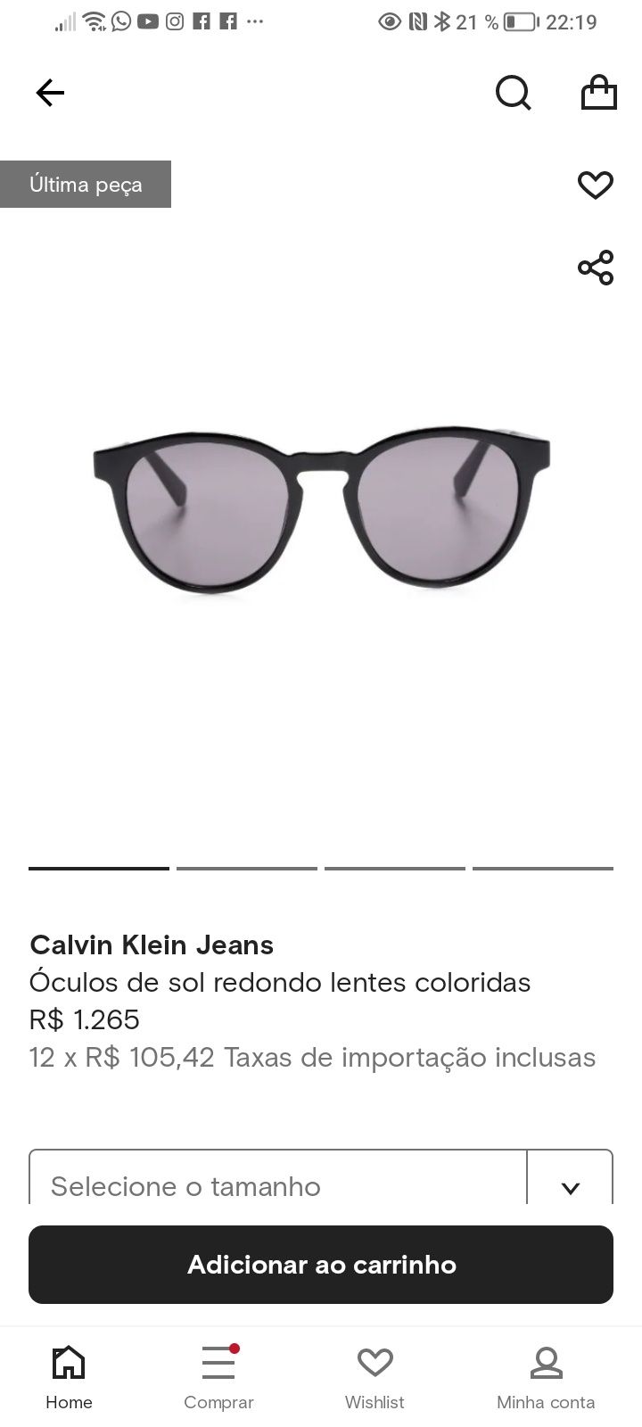 Óculos Novos nunca usados Calvin Klein