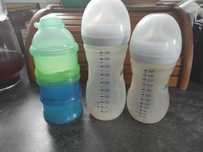 Zestaw Avent Philips butelka 330 260 ml + dozownik mleka