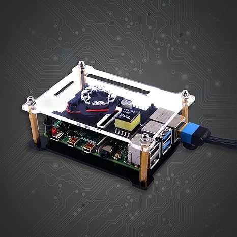 obudowa do Raspberry Pi Model 4B/3B+/3B/2B otwarta z wentylatorem 177