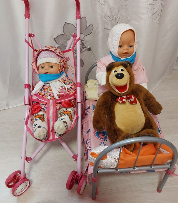 Пупс с ванной,коляска для  пупса , кроватка для пупса