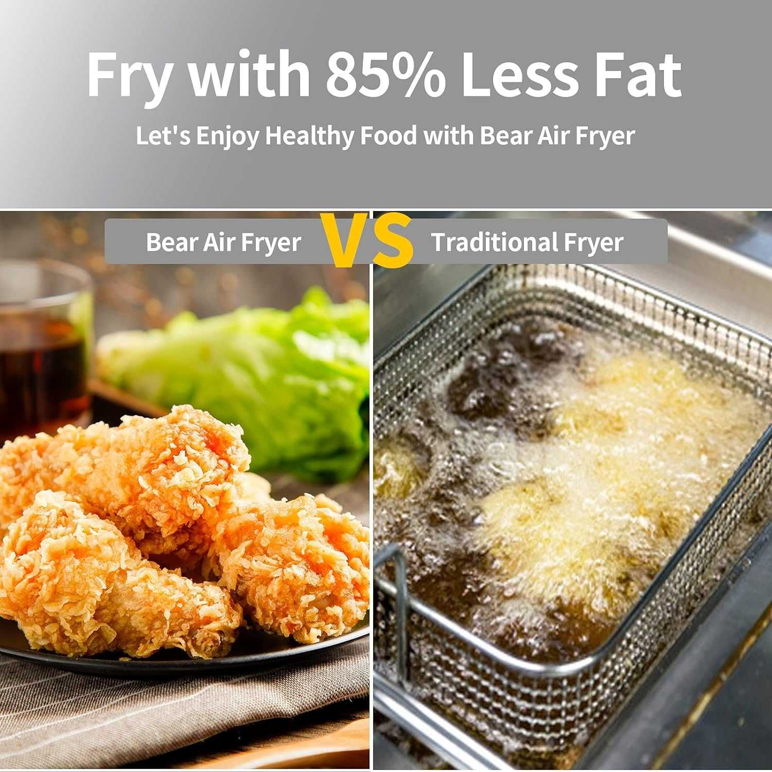 Bear AirFryer Frytkownica beztłuszczowa 1350W XL 3,0L