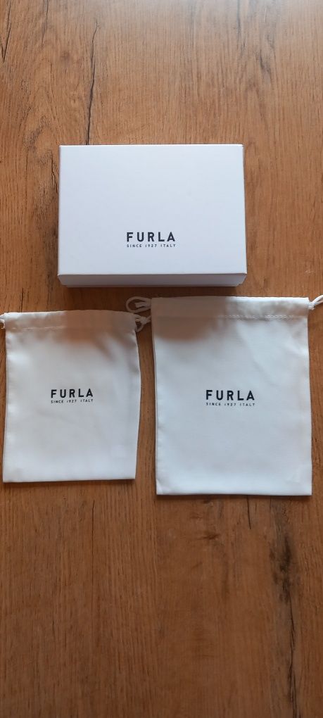 FURLA 3 szt nowy oryginalny biały komplet woreczki woreczek pudełeczko