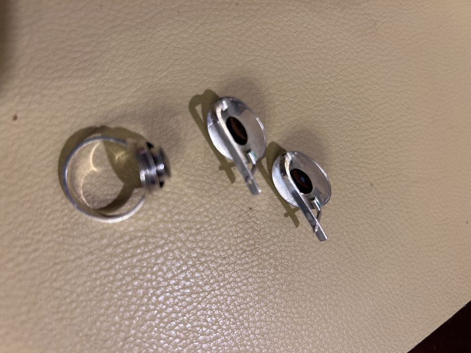 Срібний комплект з гранатом!