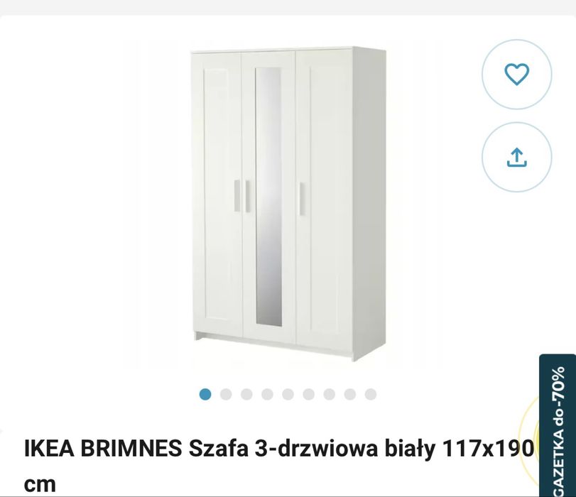 Biala szafa z lustrem Ikea