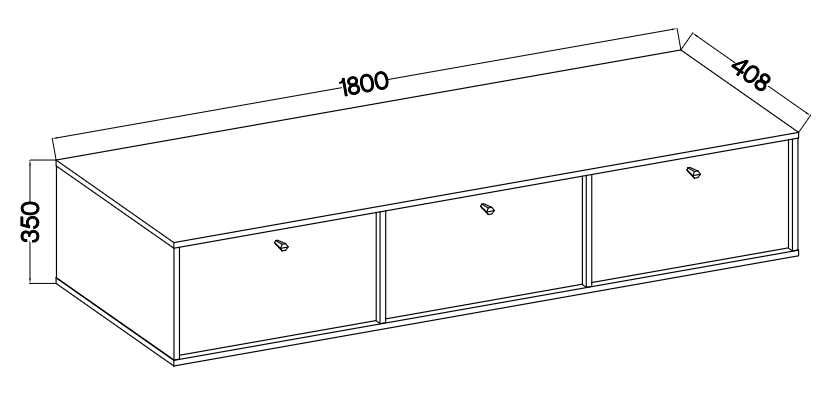 Komoda RTV 3K podwieszana JAKATA 4 Eucaliptus HIT !!!