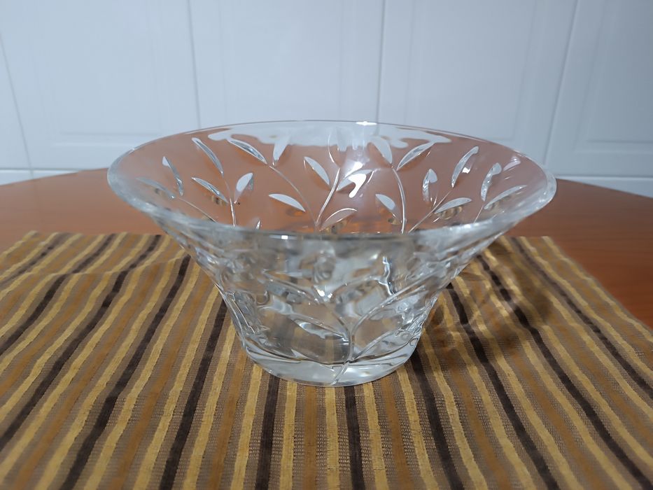 Adorno. Taça Cristal Grande e frutas decorativas