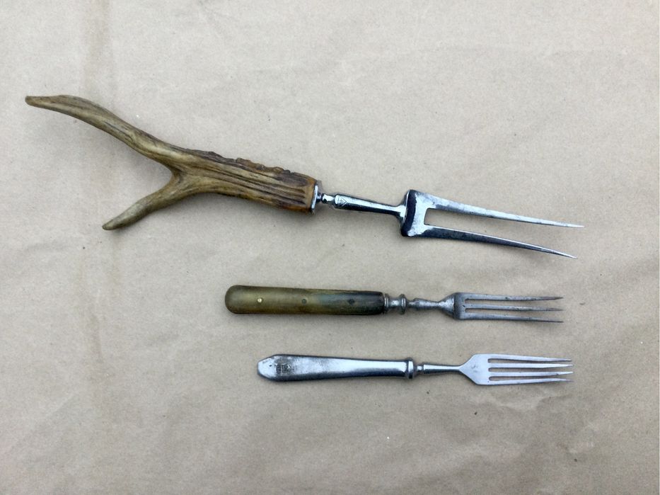 Антикварная большая  вилка для мяса, Solingen