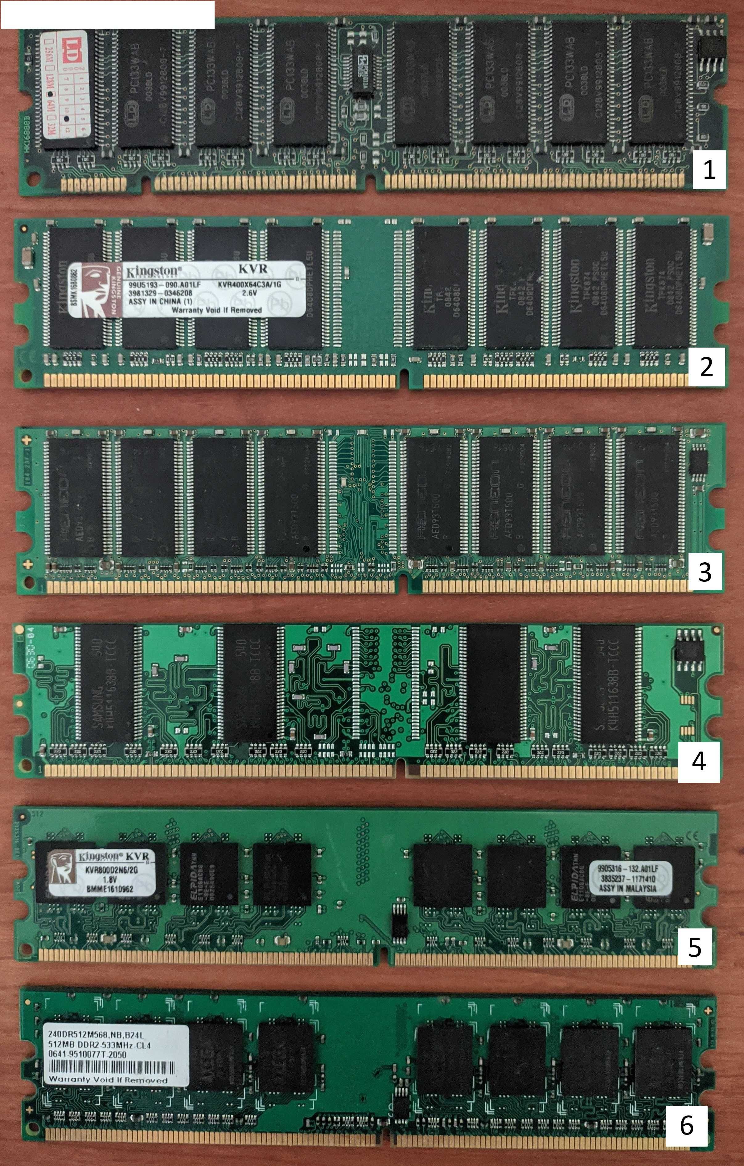 Componentes de PC antigos (CPUs, RAMs, HDDs, etc.)